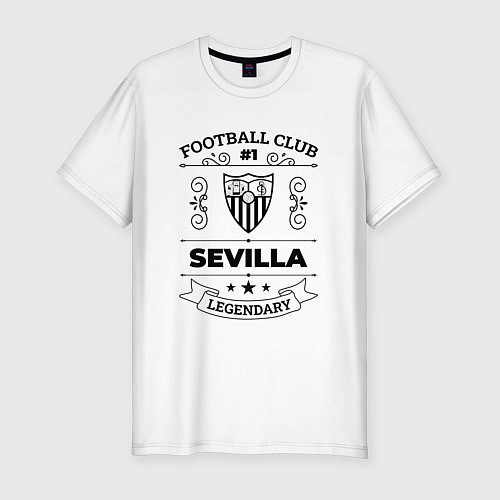 Мужская slim-футболка Sevilla: Football Club Number 1 Legendary / Белый – фото 1