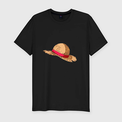 Мужская slim-футболка LUFFY HAT / Черный – фото 1