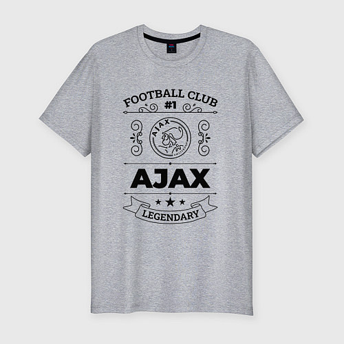 Мужская slim-футболка Ajax: Football Club Number 1 Legendary / Меланж – фото 1