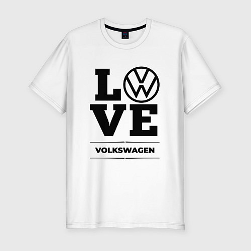 Мужская slim-футболка Volkswagen Love Classic / Белый – фото 1