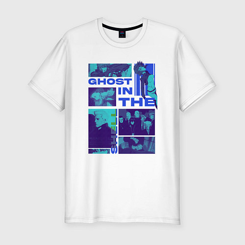Мужская slim-футболка Призрак в доспехах экшен / Белый – фото 1