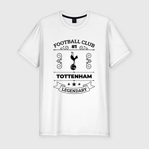 Мужская slim-футболка Tottenham: Football Club Number 1 Legendary / Белый – фото 1