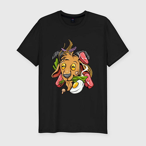 Мужская slim-футболка Бяшка повар / Черный – фото 1