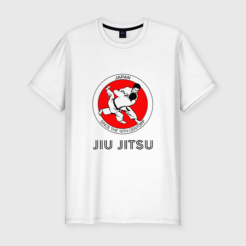 Мужская slim-футболка Jiu Jitsu: since 16 century / Белый – фото 1