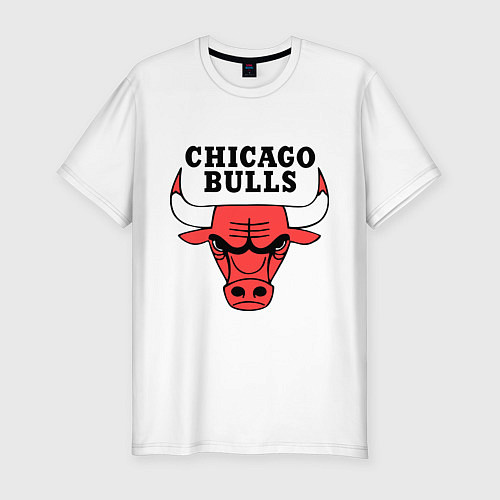 Мужская slim-футболка Chicago Bulls / Белый – фото 1