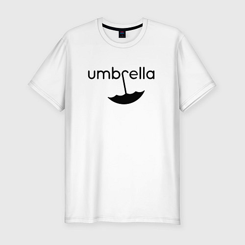 Мужская slim-футболка Академия Амбрелла лого / Белый – фото 1