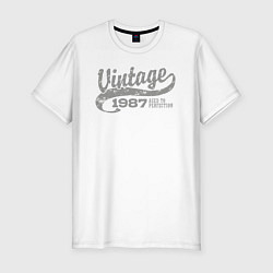 Мужская slim-футболка Винтаж 1987 возраст совершенства
