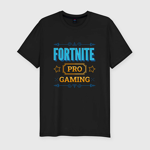 Мужская slim-футболка Игра Fortnite pro gaming / Черный – фото 1