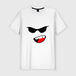Мужская slim-футболка Лицо солнцезащитные очки