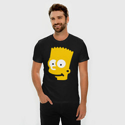 Футболка slim-fit Барт Симпсон - портрет, цвет: черный — фото 2