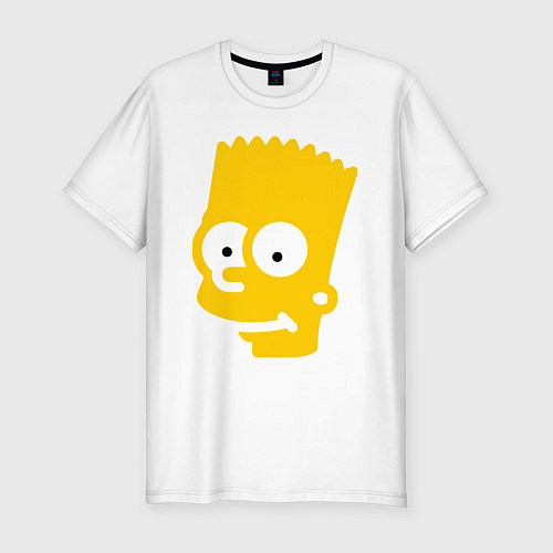 Мужская slim-футболка Барт Симпсон - портрет / Белый – фото 1