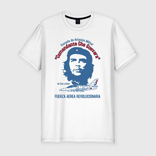 Мужская slim-футболка Академия ВВС Кубы / Белый – фото 1