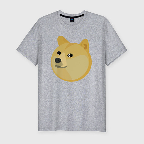 Мужская slim-футболка Пухленький Пёс Доге / Меланж – фото 1