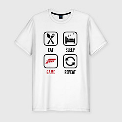 Мужская slim-футболка Eat - sleep - Forza Horizon - repeat