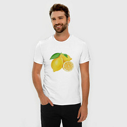 Футболка slim-fit Сочные лимоны, цвет: белый — фото 2