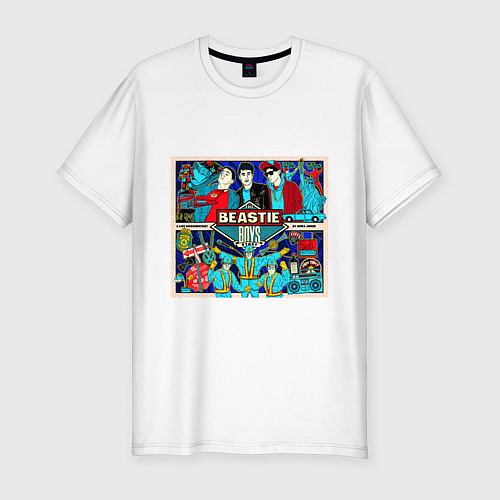 Мужская slim-футболка Beastie Boys hip hop / Белый – фото 1
