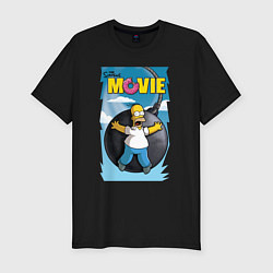 Футболка slim-fit The Simpsons movie - Гомер и бомба, цвет: черный