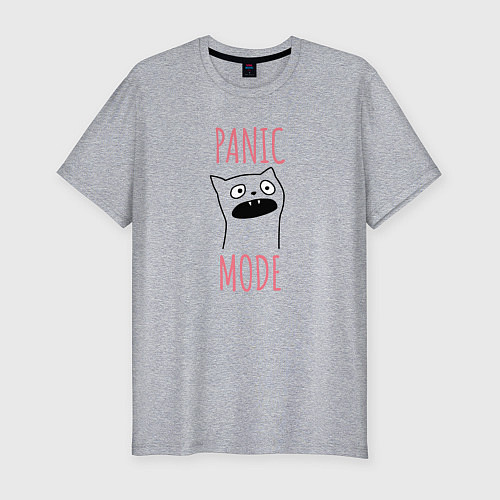 Мужская slim-футболка Panic mode - Режим паники / Меланж – фото 1