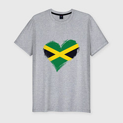 Футболка slim-fit Сердце - Ямайка, цвет: меланж
