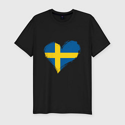Футболка slim-fit Сердце - Швеция, цвет: черный