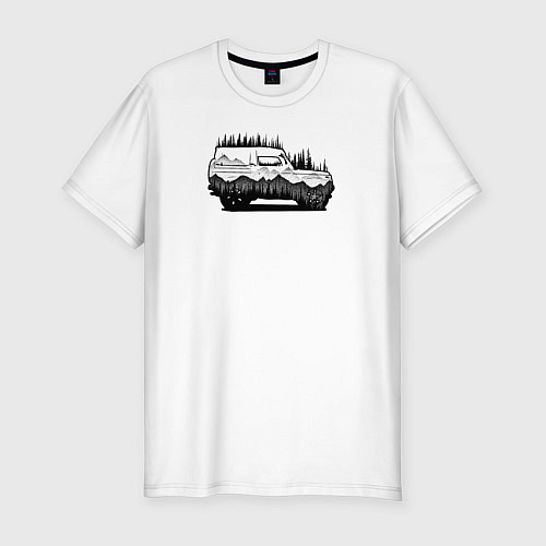 Мужская slim-футболка Бездорожье без дорог / Белый – фото 1