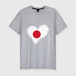 Футболка slim-fit Сердце - Япония, цвет: меланж