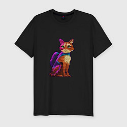 Футболка slim-fit Stray pixel art, цвет: черный