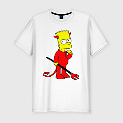 Футболка slim-fit Bart Simpson - devil, цвет: белый
