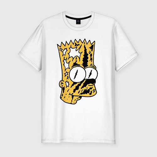 Мужская slim-футболка Потрёпанный чумазый Барт Симпсон / Белый – фото 1