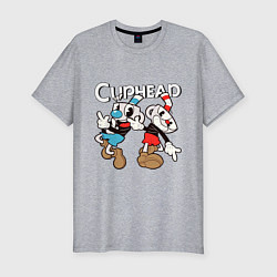 Футболка slim-fit Cuphead - Mugman, цвет: меланж