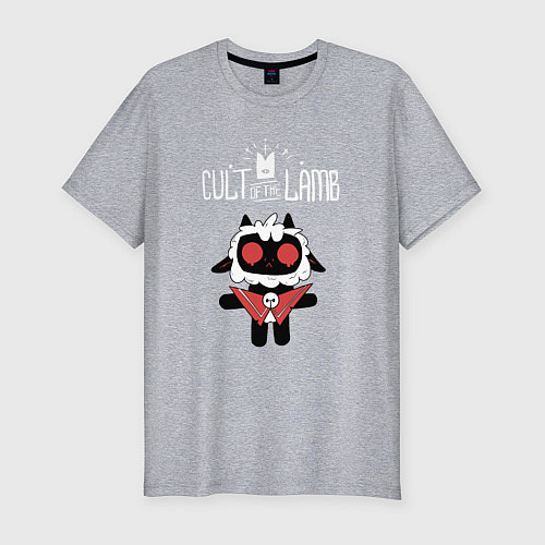 Мужская slim-футболка Культ Агнаца - Cult of the lamb / Меланж – фото 1