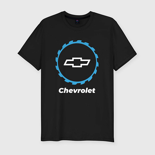 Мужская slim-футболка Chevrolet в стиле Top Gear / Черный – фото 1