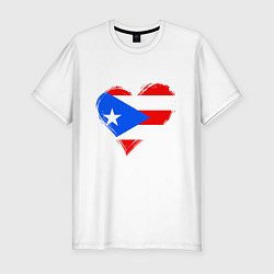 Футболка slim-fit Сердце - Пуэрто-Рико, цвет: белый