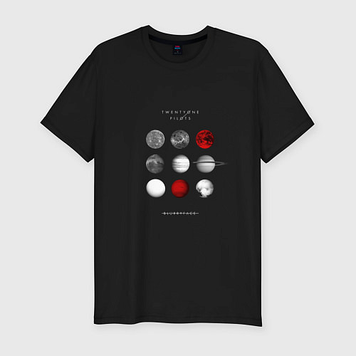 Мужская slim-футболка Planets of space / Черный – фото 1