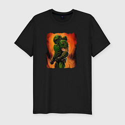 Футболка slim-fit Doomguy 8 bit, цвет: черный