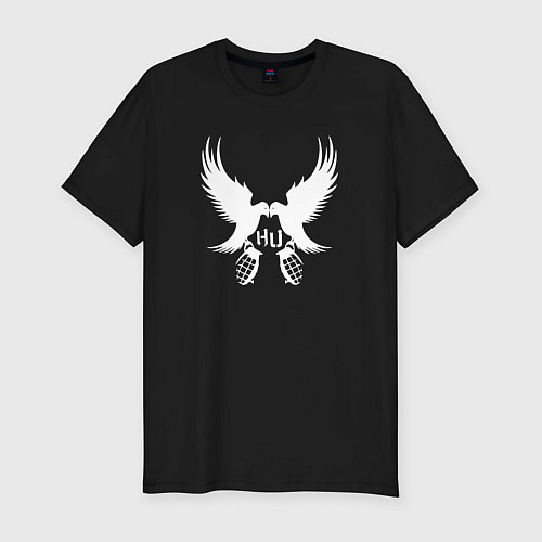 Мужская slim-футболка Hollywood Undead - две птице / Черный – фото 1