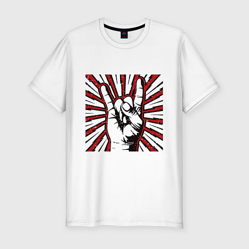 Мужская slim-футболка Rock goat sign / Белый – фото 1