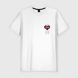 Мужская slim-футболка Стук сердца кардиограмма