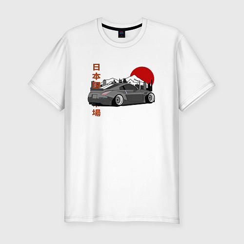 Мужская slim-футболка Nissan 350Z Back View / Белый – фото 1
