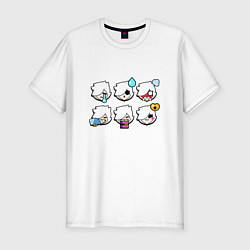 Мужская slim-футболка Значки на Колетт Пины Бравл Старс Colette