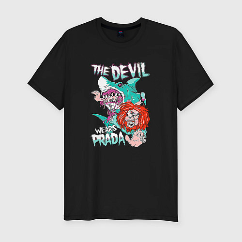 Мужская slim-футболка The Devil wears prada - Shark / Черный – фото 1