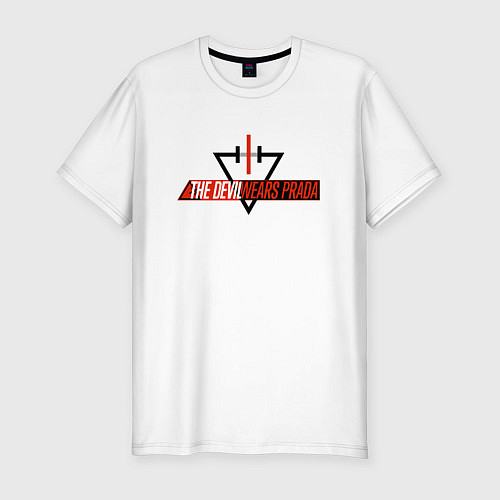 Мужская slim-футболка The Devil wears prada - Logotype / Белый – фото 1