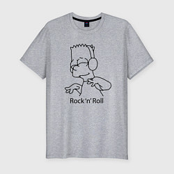 Мужская slim-футболка Bart Simpson - Rock n Roll