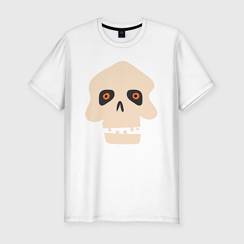 Мужская slim-футболка Смешная черепушка / Белый – фото 1