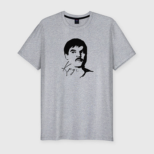 Мужская slim-футболка Лицо Михаила / Меланж – фото 1