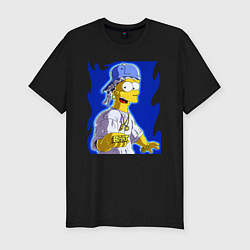 Футболка slim-fit Крутой Барт Симпсон - Dude, цвет: черный