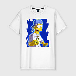 Мужская slim-футболка Крутой Барт Симпсон - Dude