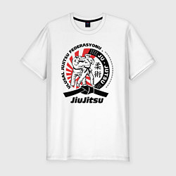 Футболка slim-fit Джиу-джитсу Jiujitsu emblem, цвет: белый
