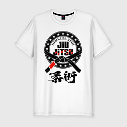 Футболка slim-fit Brazilian fight club Jiu jitsu, цвет: белый