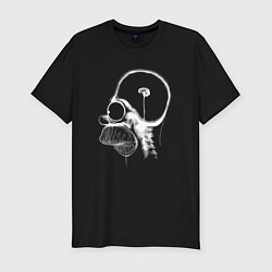 Футболка slim-fit Томография мозга Гомера Симпсона, цвет: черный